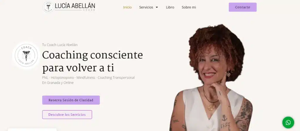 Captura de pantalla web Lucia Abellan Coach